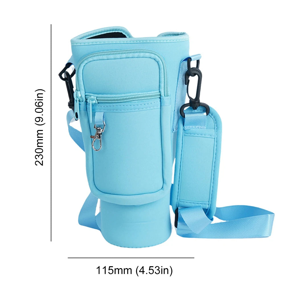 Water Bottle Carrier Bag for Stanley 40oz Tumbler with Handle Water Bottle Holder with Adjustable Shoulder Strap with Pocket